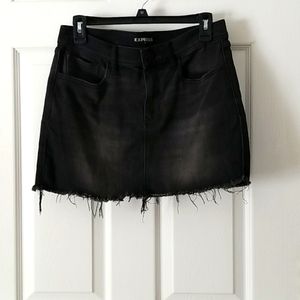 Woman's black denim skirt